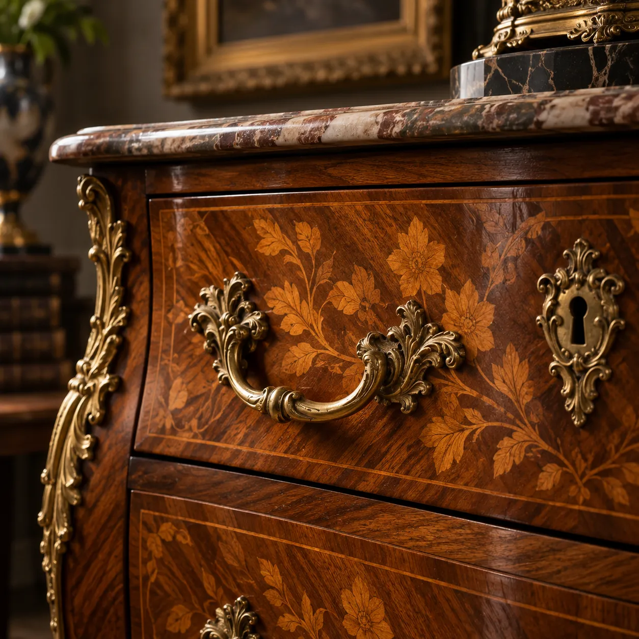 Detalle de muebles antiguos y diseño de época