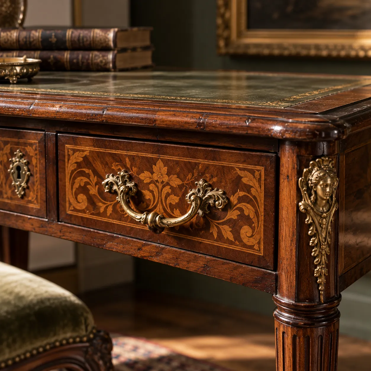 Detalle de muebles antiguos y diseño de época
